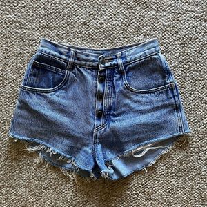 Vintage Rio High Rise Button Fly Cutoff Denim Shorts